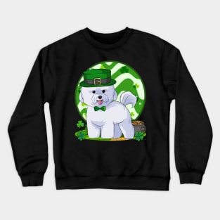 Bichon Frise Dog St Patricks Day Leprechaun Crewneck Sweatshirt